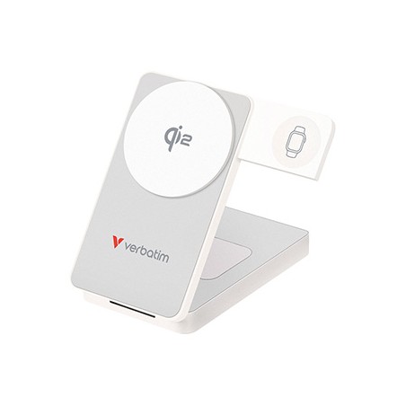 Verbatim, Powerbanka Charge ,n, Go Qi2, 5/9/12V, 32296, 10000mAh, Mocowanie magnetyczne, biała