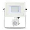 Projektor LED V-TAC VT-30-S-W 30W SAMSUNG CHIP Czujnik ruchu 6400K 2400lm (SKU 459) Biały