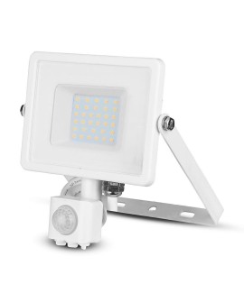 Projektor LED V-TAC VT-30-S-W 30W SAMSUNG CHIP Czujnik ruchu 6400K 2400lm (SKU 459) Biały