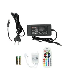 Taśma LED V-TAC Zestaw Taśma Zasilacz Pilot Sterownik VT-5050 60 IP20-RGB RGB 1000lm