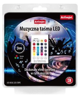 Taśma muzyczna LED Activejet AJE-LED Music Stripe (180 lm RGB - Multikolor 3m 7 W IP65)