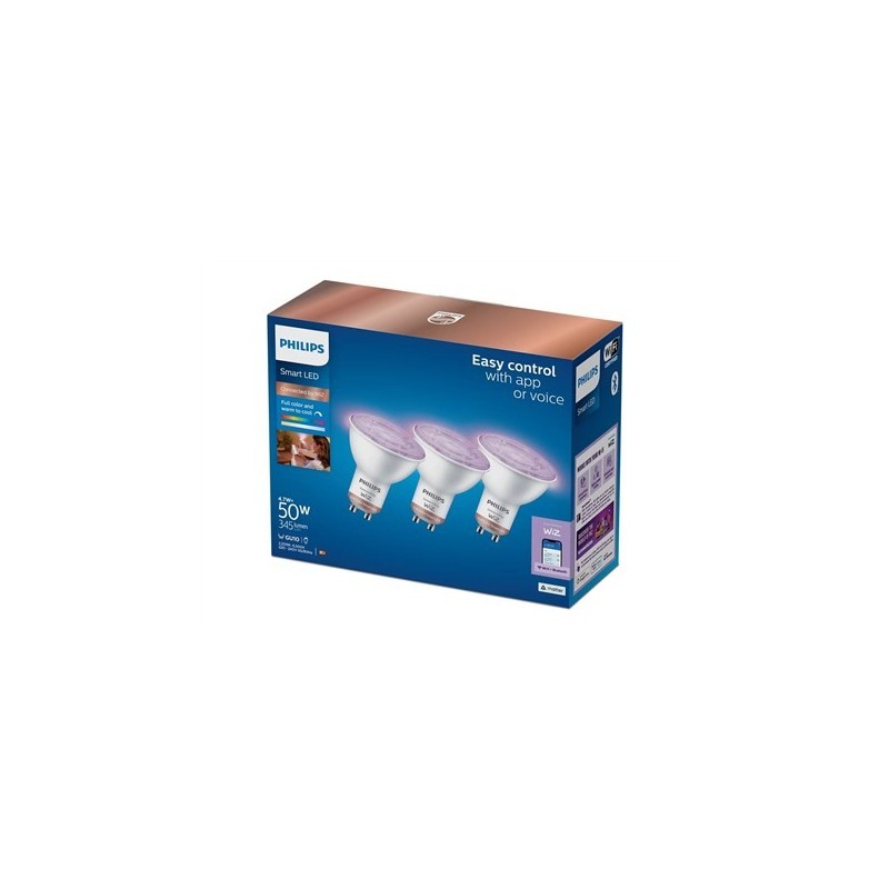 WiZ | Philips Smart WiFi Spot PAR16 RGB, 3szt. | GU10 | 4,7 W | Pełny kolor
