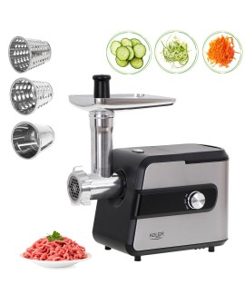 Adler AD 4813 maszynka do mielenia 2000 W Czarny, Srebrny