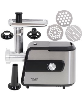 Adler AD 4813 maszynka do mielenia 2000 W Czarny, Srebrny