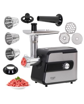 Adler AD 4813 maszynka do mielenia 2000 W Czarny, Srebrny