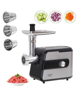 Adler AD 4813 maszynka do mielenia 2000 W Czarny, Srebrny