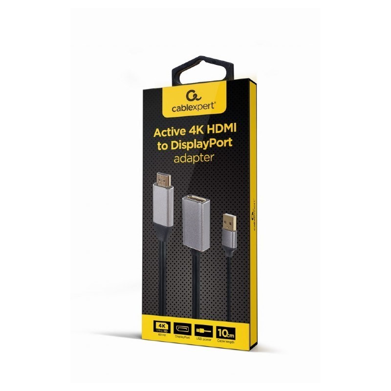 Gembird A-HDMIM-DPF-02 adapter kablowy 0,1 m HDMI Typu A (Standard) DisplayPort Czarny