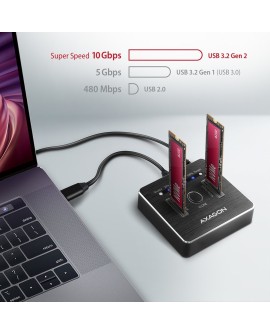 Axagon ADSA-M2C stacja dokująca do dysków twardych USB 3.2 Gen 2 (3.1 Gen 2) Type-C