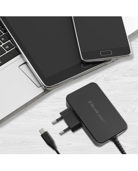 Ładowarka Qoltec 52387 GAN POWER PRO 1XUSB-C 90W 5-20V 3-4.5A CZARNA