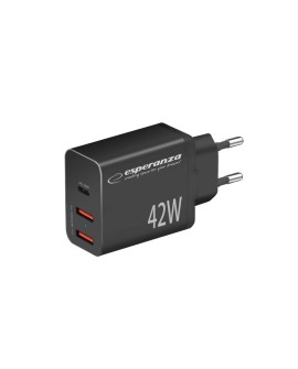 ESPERANZA ŁADOWARKA SIECIOWA 42W USB-C PD 30W / 2X USB-A 12W EZC106K