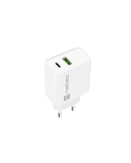 NATEC ŁADOWARKA SIECIOWA RIBERA USB-A + USB-C 20W POWER DELIVERY BIAŁA NUC-2061