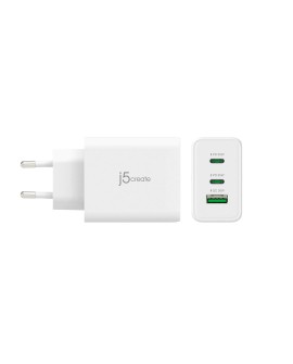Ładowarka sieciowa j5create 65W GaN USB-C 3-Port Charger - EU (2xUSB-C 1xUSB3.0 kolor biały) JUP3365E-EN