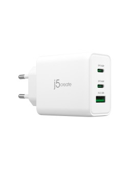 Ładowarka sieciowa j5create 65W GaN USB-C 3-Port Charger - EU (2xUSB-C 1xUSB3.0 kolor biały) JUP3365E-EN