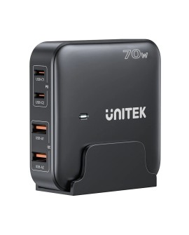 UNITEK ŁADOWARKA BIURKOWA GAN 70W 2XUSB-A 2XUSB-C
