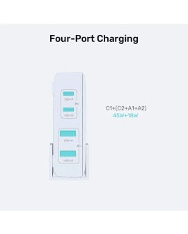 UNITEK ŁADOWARKA BIURKOWA GAN 70W 2XUSB-A 2XUSB-C