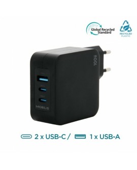 Mobilis Charger 100W 2USB C 1USBA GaN cable 100W Laptop, Smartfon, Tablet Czarny Prąd przemienny Wewnętrzna
