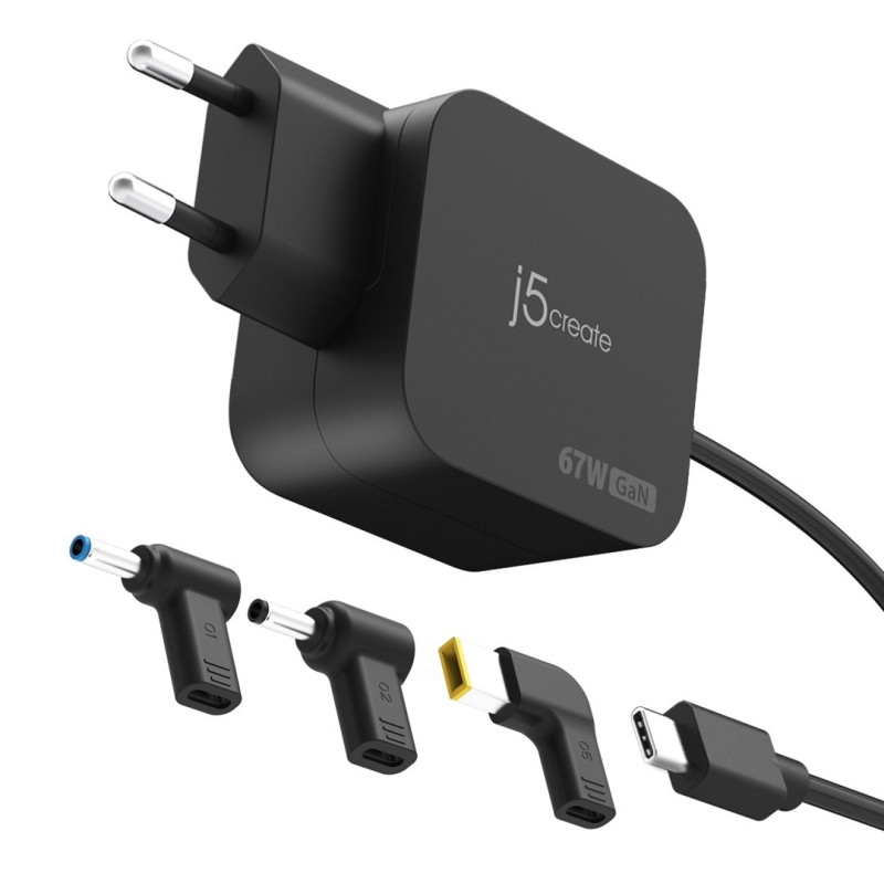 j5create JUP1565DCE3A-EN adapter zasilający/ inwentor Uniwersalne 67 W Czarny