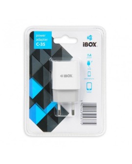 Ładowarka sieciowa IBOX C-35 1A WHITE ILUC35W (USB kolor biały)