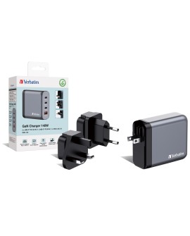 Verbatim GaN charger 140W, 1x USB-A, 3x USB-C