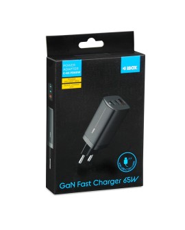 ŁADOWARKA SIECIOWA I-BOX C-65 GAN PD65W KABEL, CZARNA
