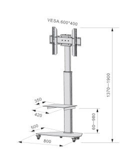 TECHLY STOJAK MOBILNY NA TELEWIZOR LED/LCD 37-70 C