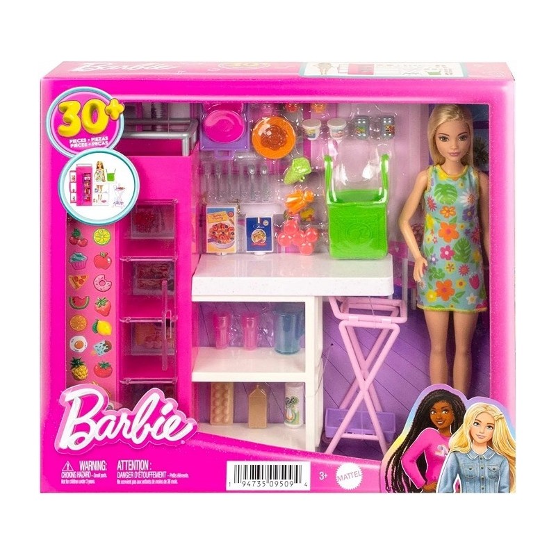BARBIE SPIŻARNIA ZESTAW + LALKA HJV38