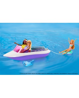 Barbie Lódź + 2 lalki Zestaw filmowy Hhg60