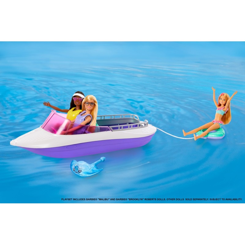 Barbie Lódź + 2 lalki Zestaw filmowy Hhg60