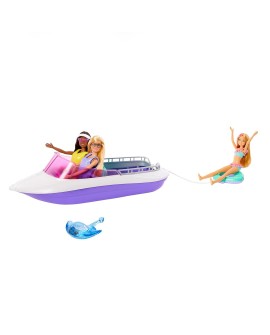 Barbie Lódź + 2 lalki Zestaw filmowy Hhg60