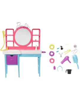 Barbie Salon fryzjerski Totally Hair Zestaw + Lalka HKV00
