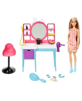 Barbie Salon fryzjerski Totally Hair Zestaw + Lalka HKV00