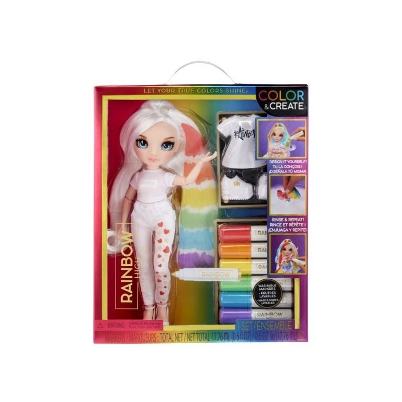 MGA RAINBOW HIGH COLOR & CREATE Lalka z niebieskimi oczami 594123