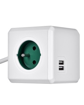 Przedłużacz allocacoc PowerCube Extended USB 2402GN/FREUPC (1,5m kolor zielony)