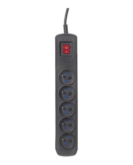 Listwa przeciwprzepięciowa Activejet 5gn/5m/cz (10A 2300W) 5m kolor czarny
