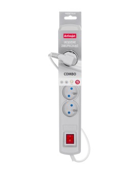 Listwa przeciwprzepięciowa Activejet 5gn/3m/cz (10A 2300W) 3m kolor szary