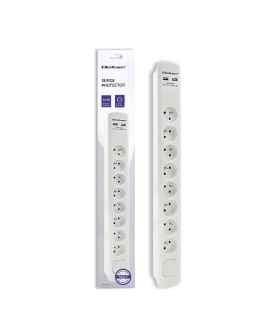 QOLTEC LISTWA ZASILAJĄCA ANTYPRZEPIĘCIOWA | 8 GNIAZD | 2 X USB | 1.8M | BIAŁA