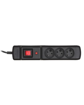 Listwa przeciwprzepięciowa Activejet COMBO 3gn/1,5m/cz (10A 2300W) 1,5m kolor czarny