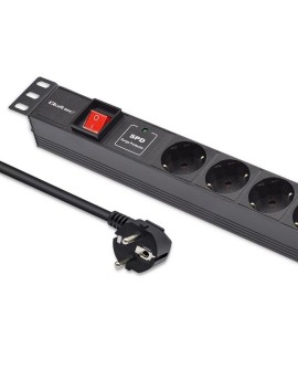 Qoltec Aluminiowa Listwa zasilająca PDU do RACK 19'' | 1U | 16A | 6xSCHUKO | 1.8m