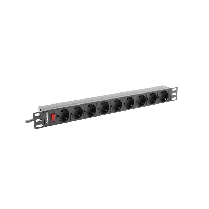 LANBERG LISTWA ZASILAJĄCA RACK 19" PDU 1U, 16A, 9X SHUKO, 3M PDU-09F-0300-BK