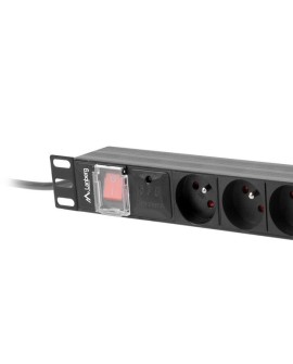 LANBERG LISTWA ZASILAJĄCA RACK PDU 19" (1U, 16A, 8X 230V PL, 2M, CZARNA) PDU-08E-0200-BK