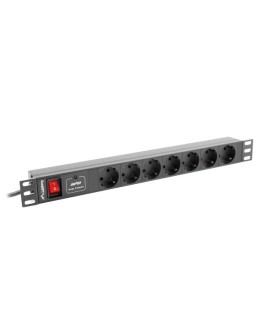 Listwa RACK, zasilająca Lanberg PDU-07F-0200-IEC-BK (7 x UTE 10 A 2m kolor czarny)