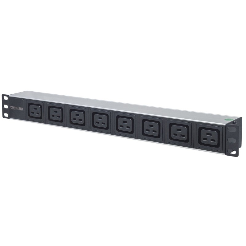 Intellinet 163613 rozdzielacz zasilania PDU 8 x gniazdo sieciowe 1U Czarny, Srebrny