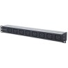 Intellinet 163613 rozdzielacz zasilania PDU 8 x gniazdo sieciowe 1U Czarny, Srebrny