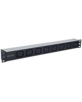 Intellinet 163613 rozdzielacz zasilania PDU 8 x gniazdo sieciowe 1U Czarny, Srebrny