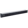 Intellinet 163613 rozdzielacz zasilania PDU 8 x gniazdo sieciowe 1U Czarny, Srebrny