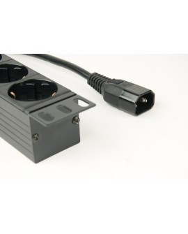 GEMBIRD LISTWA ZASILAJĄCA RACK 19" PDU EG-PDU-014-C14 1U, 10A, 8X SCHUKO, WTYK C14, KABEL 3M