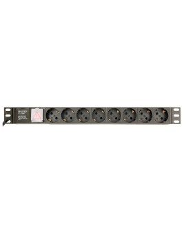 GEMBIRD LISTWA ZASILAJĄCA RACK 19" PDU EG-PDU-014-C14 1U, 10A, 8X SCHUKO, WTYK C14, KABEL 3M