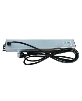 Techly I-CASE STRIP-16SH rozdzielacz zasilania PDU 6 x gniazdo sieciowe 1.5U Czarny, Srebrny