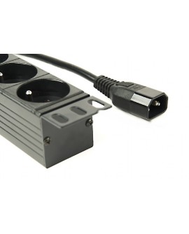 GEMBIRD LISTWA ZASILAJĄCA RACK 19" PDU EG-PDU-014-FC14 1U, 16A, 8X FRANCUSKIE GNIAZDO, WTYK C14, KABEL 3M