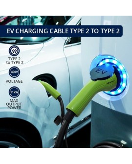 QOLTEC KABEL EV TYP2 DO ŁADOWANIA SAMOCHODU | 400V | 11KW | 16A | 5M